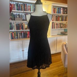 Glamorous brand black lace high neck dress size medium